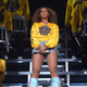 Beyoncé performing onstage during the Coachella music festival April 14, 2018, in Indio, Calif.